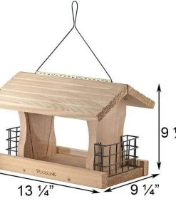 Woodlink Deluxe Cedar Bird Feeder With Suet Cages Hanging Feeders