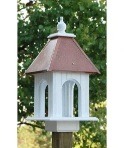 A Wing And A Prayer Dogwood Bird Feeder With Hammered Copper Colored Metal Roof Decorative Feeders