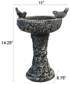 Athens Stonecasting Standing Bird Baths His Eye Is On The Sparrow, Forest White Bird Bath