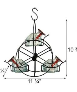 Parasol Hummingbird Feeders Ferris Wheel Hummingbird Feeder, Clear