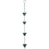 Ancient Graffiti Fluted Rain Chain, Verdigris Lawn & Garden 2 Ancient Graffiti Fluted Rain Chain, Verdigris Lawn & Garden