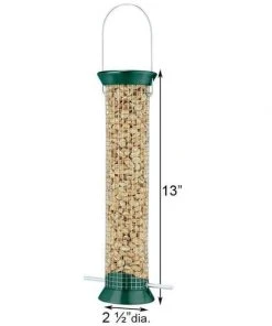 Droll Yankees Hanging Feeders New Generation 13" Peanut Bird Feeder, Green
