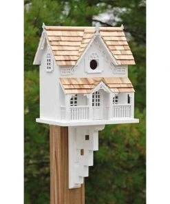 Home Bazaar Decorative Houses Gingerbread Cottage Bird House With Mounting Bracket