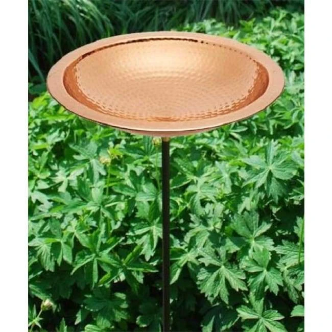 Achla Standing Bird Baths Hammered Copper Colored Metal Bird Bath And Stake 3 Achla Standing Bird Baths Hammered Copper Colored Metal Bird Bath And Stake