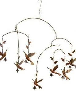 Ancient Graffiti Hanging Hummingbirds And Bells Mobile