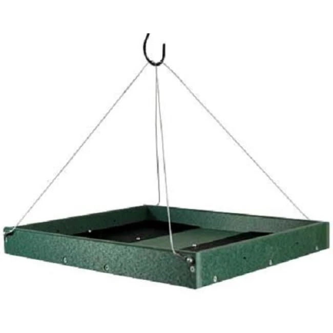Songbird Essentials Hanging Platform Green Bird Feeder, Large Hanging Feeders 3 Songbird Essentials Hanging Platform Green Bird Feeder, Large Hanging Feeders