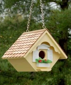 Home Bazaar Little Hanging Yellow Wren House Decorative Houses