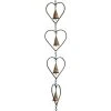 Ancient Graffiti Heart And Bell Rain Chain, Flamed Copper Lawn & Garden