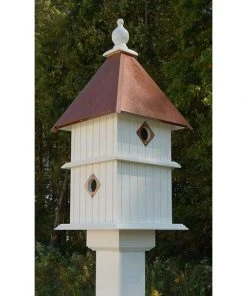 A Wing And A Prayer Holly Bird House With Hammered Copper Colored Metal Roof Decorative Houses