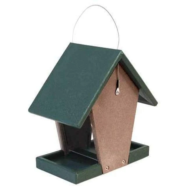 Songbird Essentials Hanging Feeders Hopper Bird Feeder, Green And Brown, Small 3 Songbird Essentials Hanging Feeders Hopper Bird Feeder, Green And Brown, Small