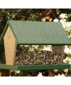 Songbird Essentials Hopper Green And Brown Bird Feeder, Large