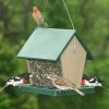 Songbird Essentials Hopper Green And Brown Bird Feeder, Medium Hanging Feeders 1 Songbird Essentials Hopper Green And Brown Bird Feeder, Medium Hanging Feeders