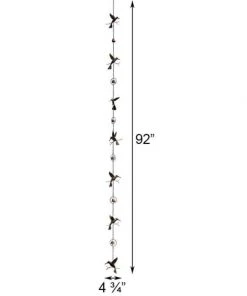 Ancient Graffiti Hummingbird & Bell Rain Chain, Flamed Copper