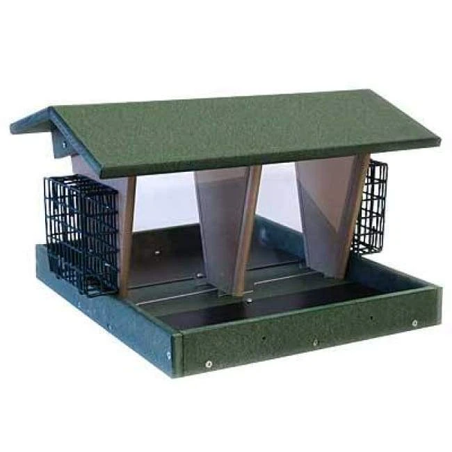 Songbird Essentials Hanging Feeders Large Double Hopper Seed And Suet Feeder 3 Songbird Essentials Hanging Feeders Large Double Hopper Seed And Suet Feeder