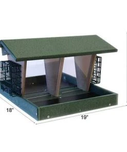 Songbird Essentials Hanging Feeders Large Double Hopper Seed And Suet Feeder