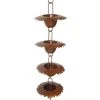 Ancient Graffiti Lawn & Garden Leaf Cup Rain Chain, Browned Copper Finish