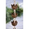 Ancient Graffiti Lily Rain Chain, Browned Copper Finish Lawn & Garden 1 Ancient Graffiti Lily Rain Chain, Browned Copper Finish Lawn & Garden