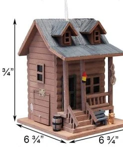 Home Bazaar Log Cabin Bird House Decorative Houses
