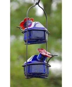 Parasol Lunch Pail Hummingbird Feeder, Small, Blue Hummingbird Feeders