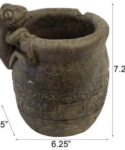 Athens Stonecasting Mayan Frog Planter