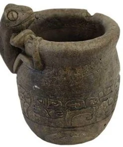 Athens Stonecasting Mayan Frog Planter