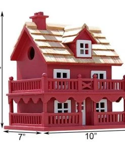 Home Bazaar Novelty Cottage Red Bird House