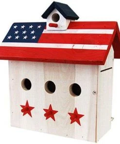 Woodlink Post / Pole Mounted Houses Patriotic Wren House With Three Perches