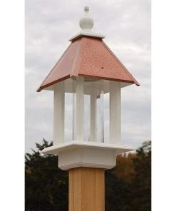 A Wing And A Prayer Pavilion Bird Feeder With Hammered Copper Colored Metal Roof Decorative Feeders