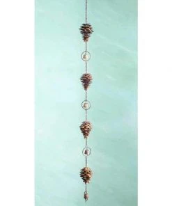 Ancient Graffiti Pine Cone Decorative Hanging Chain Lawn & Garden