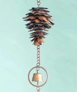 Ancient Graffiti Pine Cone Decorative Hanging Chain Lawn & Garden