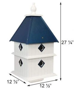 A Wing And A Prayer Decorative Houses Plantation Bird House With Cobalt Blue Roof