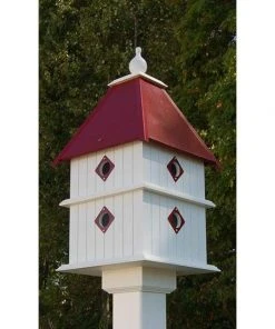 A Wing And A Prayer Plantation Bird House With Merlot Red Roof 15 A Wing And A Prayer Plantation Bird House With Merlot Red Roof