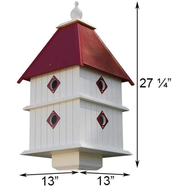 A Wing And A Prayer Plantation Bird House With Merlot Red Roof 4 A Wing And A Prayer Plantation Bird House With Merlot Red Roof