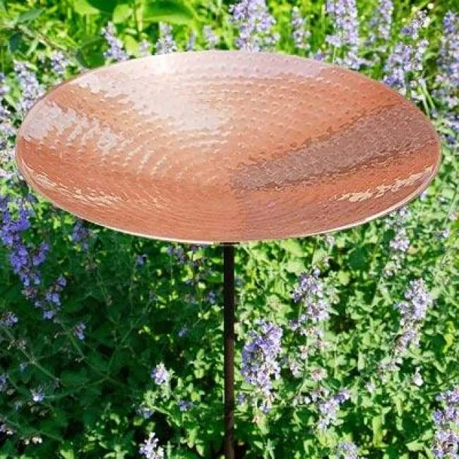 Achla Standing Bird Baths Polished Copper Metal Bird Bath And Stake 3 Achla Standing Bird Baths Polished Copper Metal Bird Bath And Stake
