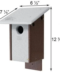 Green Meadow Houses & Feeders Polywood Gray And Brown Recycled Plastic Bluebird House Post / Pole Mounted Houses