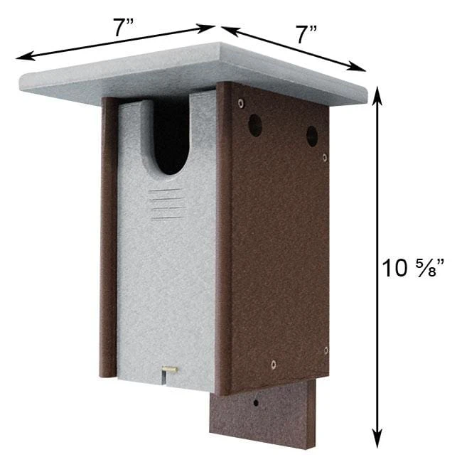 Green Meadow Houses & Feeders Polywood Gray And Brown Recycled Plastic Sparrow Resistant Bluebird House 4 Green Meadow Houses & Feeders Polywood Gray And Brown Recycled Plastic Sparrow Resistant Bluebird House
