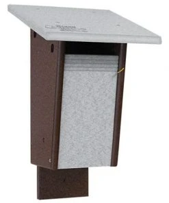 Green Meadow Houses & Feeders Polywood Gray And Brown Recycled Plastic Sparrow Resistant Bluebird House
