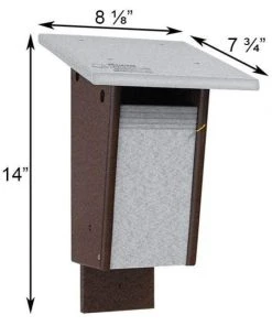 Green Meadow Houses & Feeders Polywood Gray And Brown Recycled Plastic Sparrow Resistant Bluebird House
