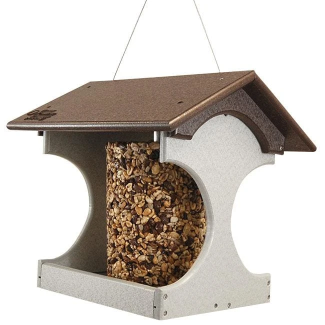 Green Meadow Houses & Feeders Polywood Recycled Plastic Suet Log Bird Feeder, Brown & Gray Hanging Feeders 4 Green Meadow Houses & Feeders Polywood Recycled Plastic Suet Log Bird Feeder, Brown & Gray Hanging Feeders