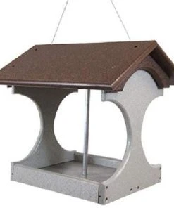 Green Meadow Houses & Feeders Polywood Recycled Plastic Suet Log Bird Feeder, Brown & Gray Hanging Feeders