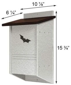 Green Meadow Houses & Feeders Polywood Recycled Plastic Triple Chamber Bat House, 40 Bats 6 Green Meadow Houses & Feeders Polywood Recycled Plastic Triple Chamber Bat House, 40 Bats
