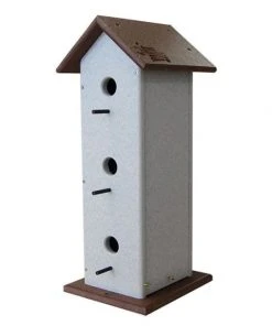 Green Meadow Houses & Feeders Post / Pole Mounted Houses Polywood Recycled Plastic Vertical Triple Wren House