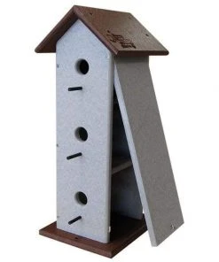 Green Meadow Houses & Feeders Post / Pole Mounted Houses Polywood Recycled Plastic Vertical Triple Wren House