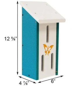 Green Meadow Houses & Feeders Butterflies Polywood White And Teal Recycled Plastic Butterfly House