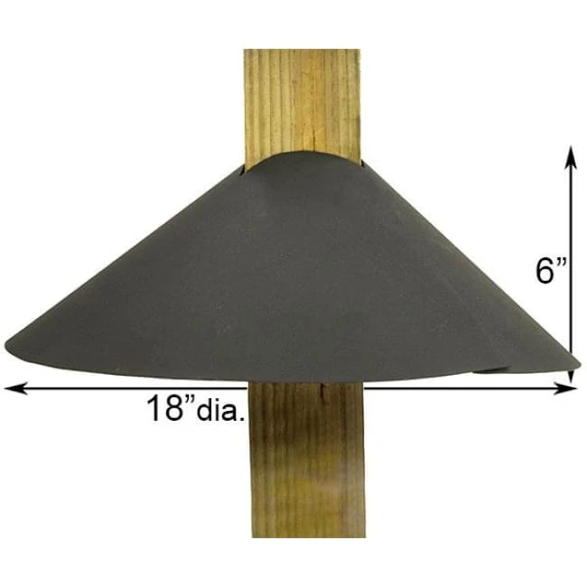 Achla Post Mounted Black Squirrel Baffle Bird Feeder Accessories 4 Achla Post Mounted Black Squirrel Baffle Bird Feeder Accessories