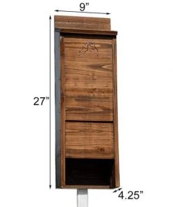 BestNest Premium Stained Dark Brown Bat House, 65 Bats