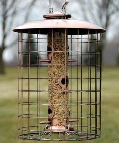 Woodlink Squirrel-Resistant Brushed Copper Seed Tube Bird Feeder