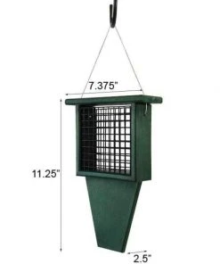 Songbird Essentials Suet Feeder With Tail Prop, Green Hanging Feeders