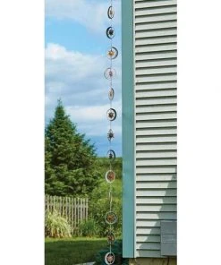 Ancient Graffiti Lawn & Garden Sun And Moon Rain Chain, Copper & Silver