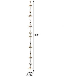 Ancient Graffiti Lawn & Garden Umbrella And Bell Rain Chain, Flamed Copper